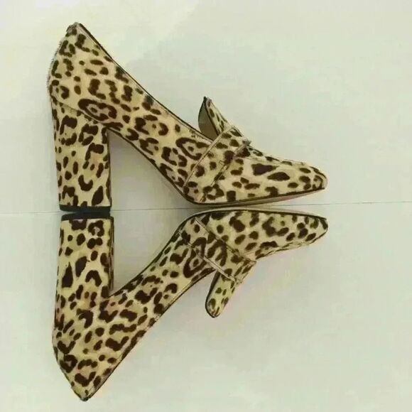 Sam Edelman Stilson Calf Hair Leopard Block Heel Loafers Pumps Shoes Size 7 M - Picture 6 of 8